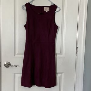 Skies are Blue Sheath Dress-Faux Suede-Size XSmall Wine Burgundy Red